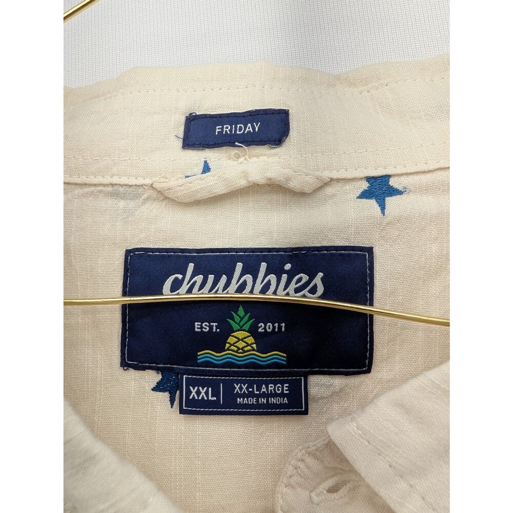 NWT Chubbies The All Stars No Stripes Shirt in Off White size XXL - Picture 6 of 7